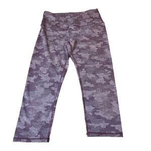 Kyodan Leggings Cropped Purple Camo Print Size Medium